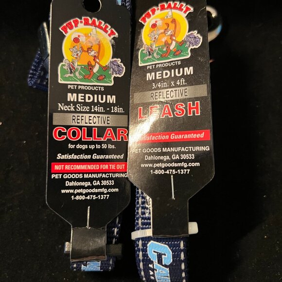 Pup Rally North Carolina Tar Heels Reflective Leash & Collar NWT - Picture 3 of 3